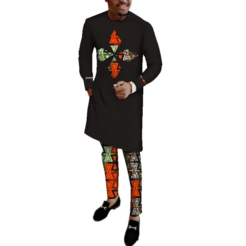 African-Clothes-for-Men-Long-Sleeve-Shirt-and-Pants-Set-Bazin-Riche-African-Print-Patchwork(12)