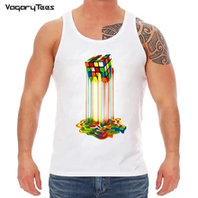 vagarytees Лето абстракция расплавленный куб Печатный Танк Топы популярный дизайн топы забавная одежда