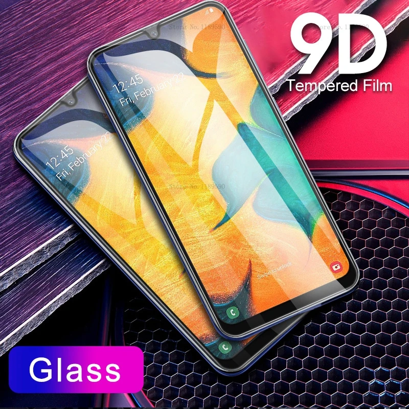 9D изогнутое закаленное стекло для samsung Galaxy A50 A30 M30 M20 M10 Защита экрана для samsung A7 A9 A8 Plus защитное стекло