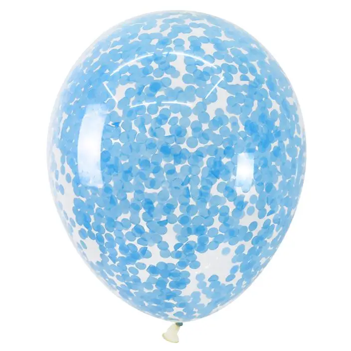 5 шт. 12 дюймов конфетти шары прозрачные латексные шары с золотым и серебряным микс конфетти для свадьбы украшения для вечеринки, дня рождения - Цвет: blue