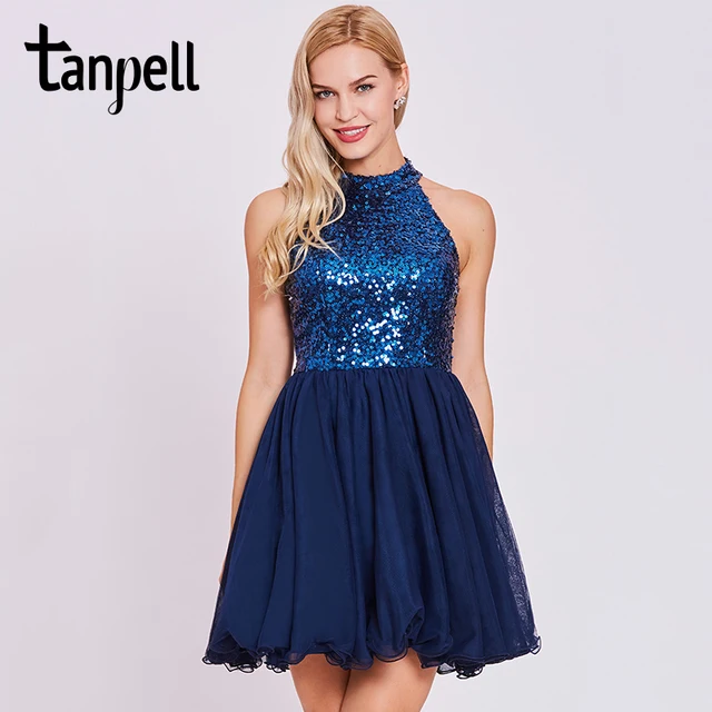 Short Blue Halter Dress