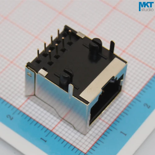

100Pcs 58 Series Copper Female 10P8C Metal RJ45 PCB Ethernet Network Modular Socket Connector For RJ45 Plug Jack