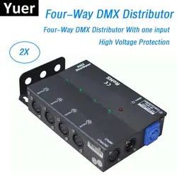 2 XLot Бесплатная доставка 4 Каналы DMX Splitter DMX512 свет прожекторов разделитель усилителя сигнала 4 способ DMX распределитель для продаж