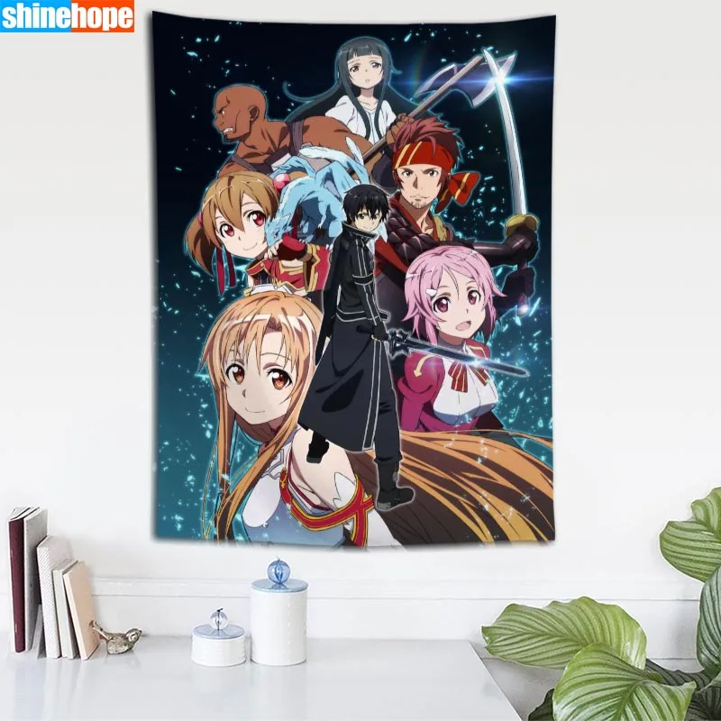 Sword Art онлайн Гобелен Мандала настенный психоделический гобелен фермерский дом Декор для спальни комнаты настенный ковер настенное одеяло