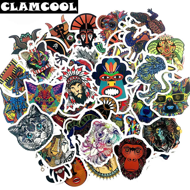 

50Pcs European and American Style Belief Totem Animal ForGuitar Skateboard Computer Washing Machine Laptop Refrigerator Stickers