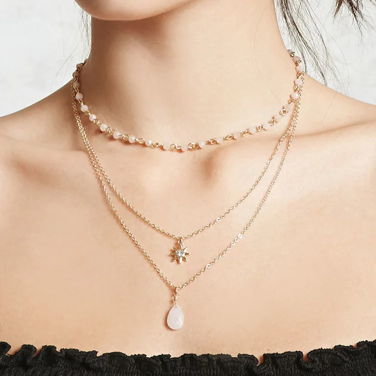 

DIY handmade personality simple fine exquisite pendant level necklace necklace jewelry