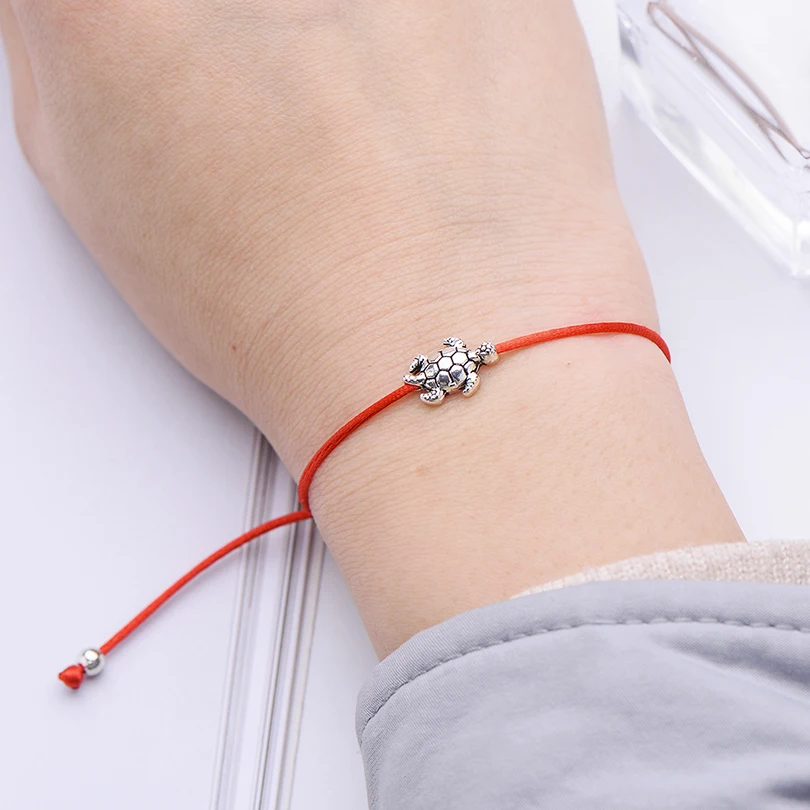 Pipitree Lucky морская черепаха браслет с подвесками красная струна Wish браслеты для женщин детский подарок ювелирные изделия
