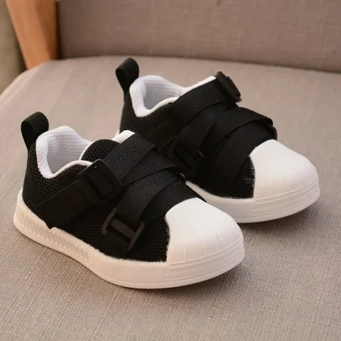 Высокое качество модная детская повседневная обувь для новорожденных нескользящая Мягкая Обувь для первых шагов детская спортивная обувь для мальчиков и девочек - Цвет: Черный