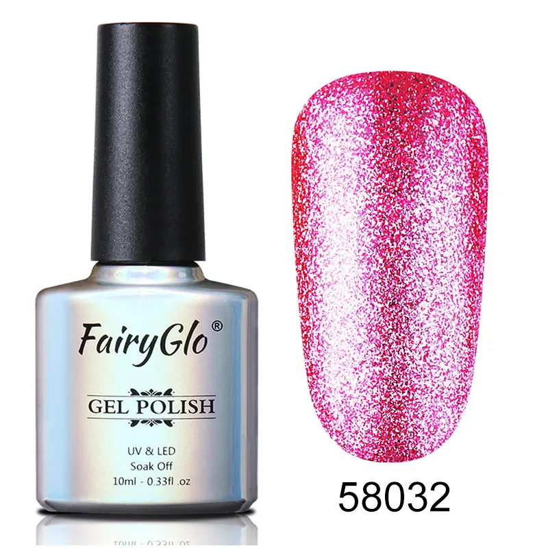 FairyGlo, 10 мл, Платиновый Гель-лак для ногтей, блестящий блеск, замачиваемый Гель-лак, долговечный УФ светодиодный Гель-лак для ногтей, гели для дизайна ногтей - Цвет: BJJ58032