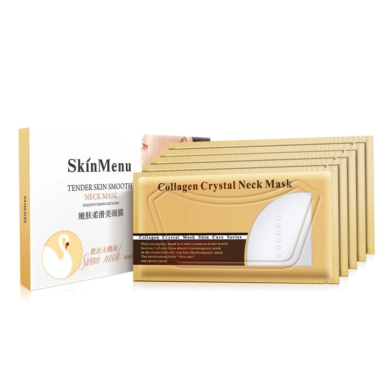 5Pcs Neck Masks Crystal Collagen Whitening Anti-Aging Nourishing Neck Whitening Moisturizing Skin Care Neck Patches