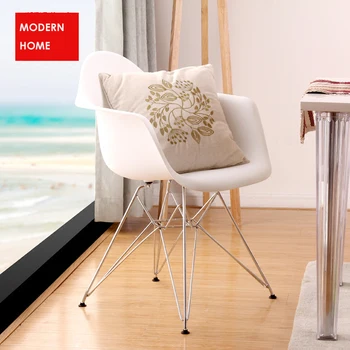

Popular Modern Design Dining Armchair / Plastic and Metal Steel Leg Dining Chair/Modern fashion design home furniture Armchair