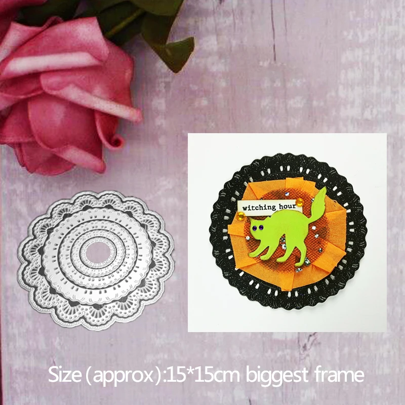 

15*15cm stitch circle flower Metal Cutting Dies for card DIY Scrapbooking Embossing stencil Paper Craft Album template Dies