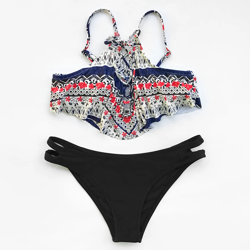 Cupshe A Little Tempted Print Bikini Set Padded Bathing Suit Swimwear