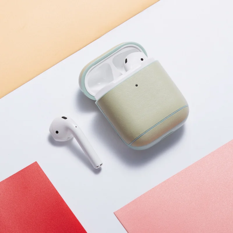 Роскошный бизнес чехол для наушников для Apple Airpods 2 ремешок из искусственной кожи Bluetooth наушники Air Pods чехол AirPod аксессуары