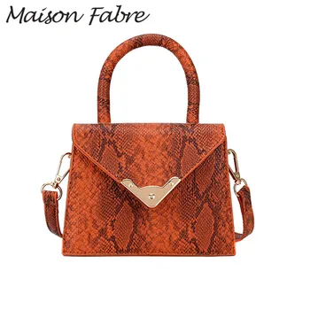 

Maison Fabre Bag women Leather shoulder bag strap handles snake print small casual handbag 2020 Ladies handbag crossbody bag
