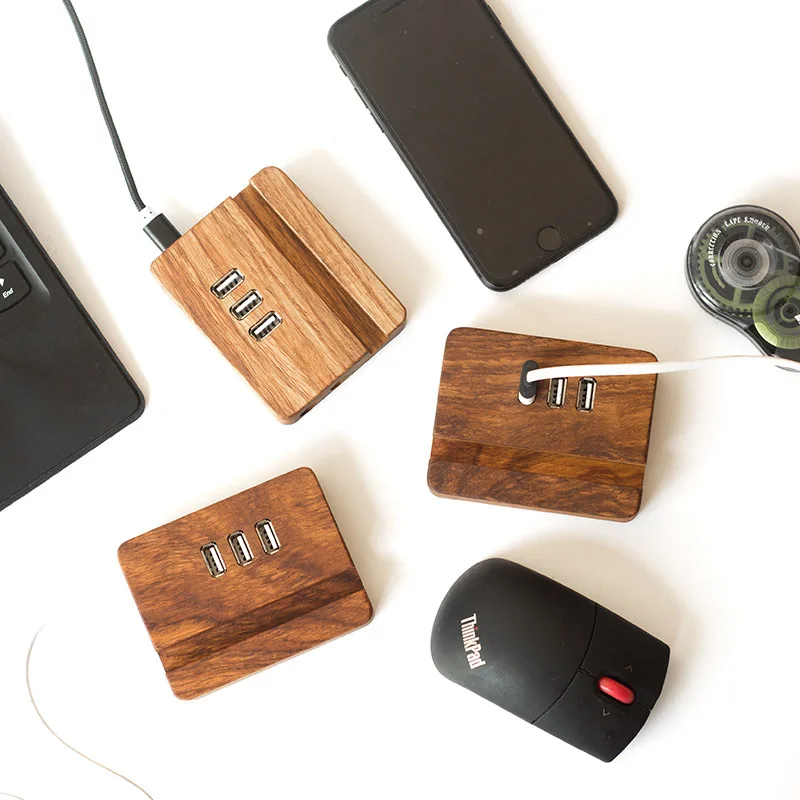 

Type c 3 Usb 2.0 Wood Dock Audio Hub For Macbook pro
