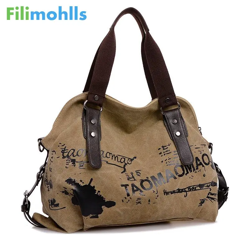 Винтажная женская сумка с граффити, Холщовая Сумка, женская сумка от известного дизайнера, женская сумка-тоут, модная большая сумка, Основная сумка, bolso S1806