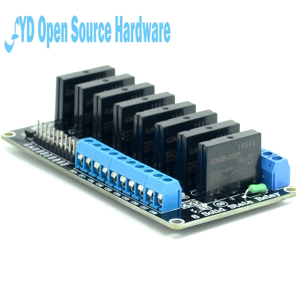 

8 channel 5V or 12v or 24V low level solid state relay module with fuse solid state relay 240 V2A