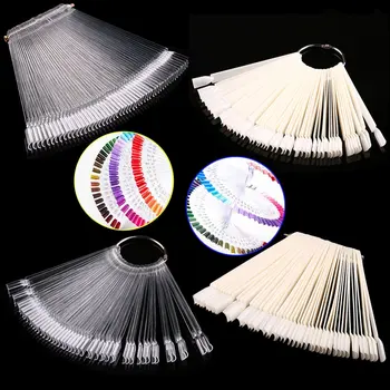 

Hot False Display Nail Art Fan Wheel Polish Practice Tip Sticks Nail Art 50pcs wyt77
