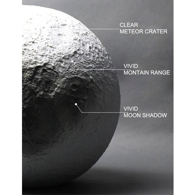 

Creative Romantic 3D Moon Lamp With Wooden Dock Rechargeable LED Lunar Night Light Dimmable Home Decorative Gifts LB88