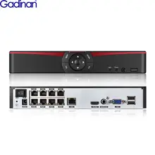 Gadinan H.265 8CH 48 в POE 4MP/4CH 5MP NVR аудио выход P2P наблюдения безопасности дома видео рекордер для POE камеры обнаружения движения