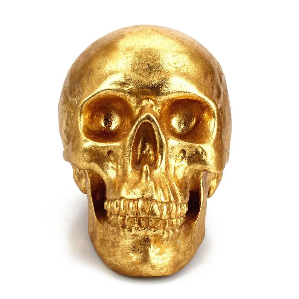 Pawaca 人間の頭部ゴールデン骨樹脂頭蓋骨の工芸品マネーボックス貯金箱銀行セントペニー子供のおもちゃ赤ちゃん貯金箱 貯金箱 Aliexpress