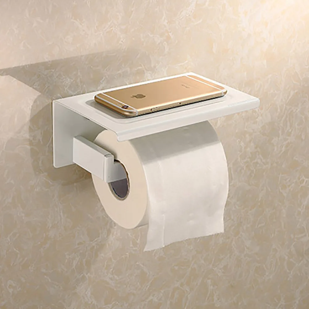 SUS 304 держатель туалетной бумаги из нержавеющей стали вешалка рулона ткани с полкой для хранения телефона