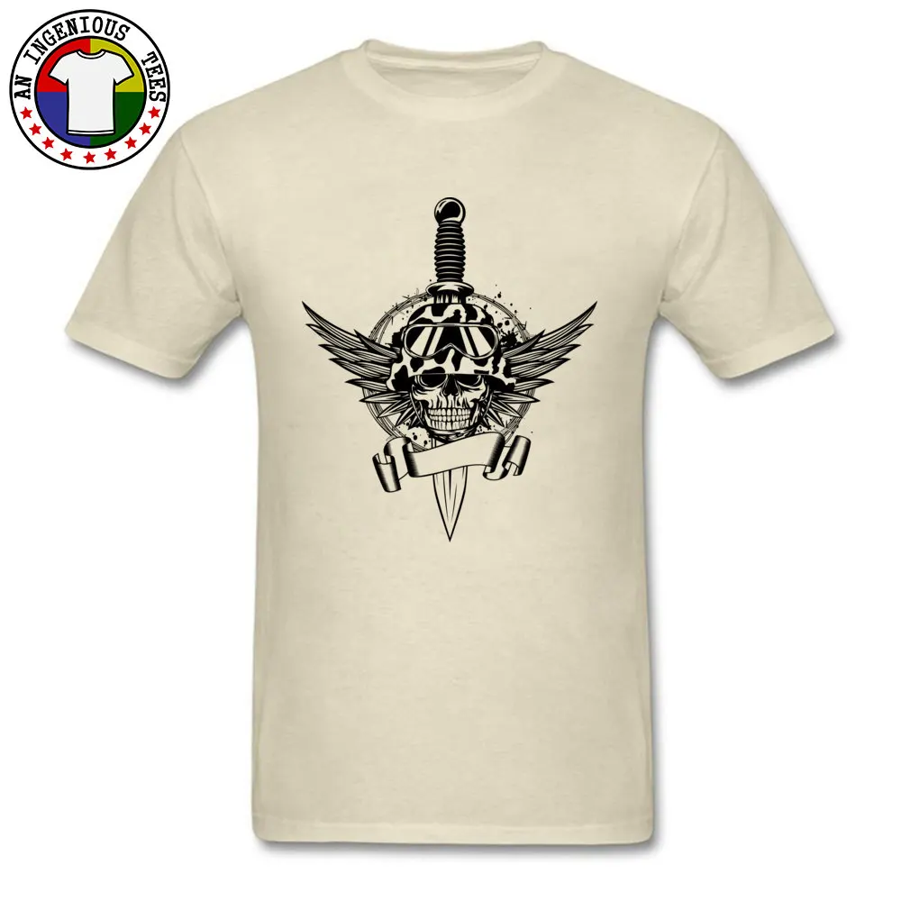 Skul Pure Cotton Mens Short Sleeve Tops T Shirt Street Mother Day T-Shirt Crazy Clothing Shirt Brand New O-Neck Skul beige