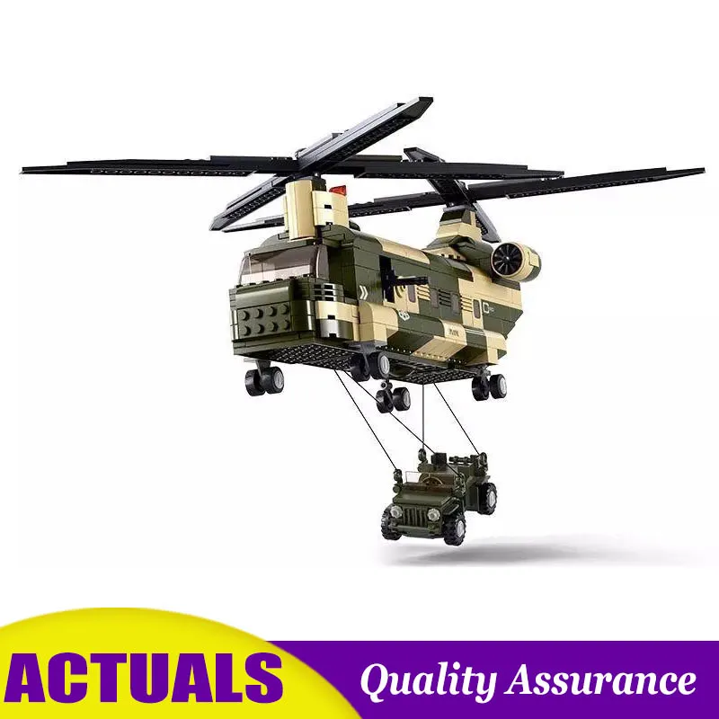 

Military Building Block Sluban Compatible Lego Technic DIY Model Bricks Armed Fighter Plane Helicopter Eductional Toys for Kids
