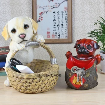 

Home decoration desktop ornaments Key snacks storage Creative personality entrance hall entrance storage box dog year mascot