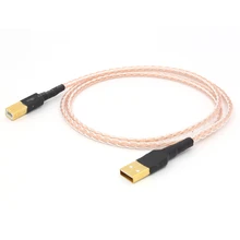 Шт 8 твист 5N OCC Чистая медь+ Посеребренная оплетка USB 2,0 Соединительный кабель для подключения кабеля
