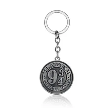HP Cosplay Platform 9 3/4 Logo Keychain 2 Colors Round Pendant Accessories Keyring Collection Props Jewelry Gift for Fans