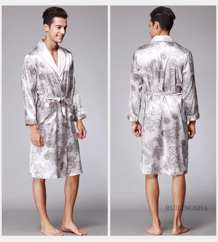 Joelho Manga Longa Safira Roupão De Banho Roupão Sleepwear