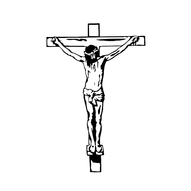 9cm*13.7cm Jesus Cross Vinyl Glass Car Window Sticker Crucifix Decal