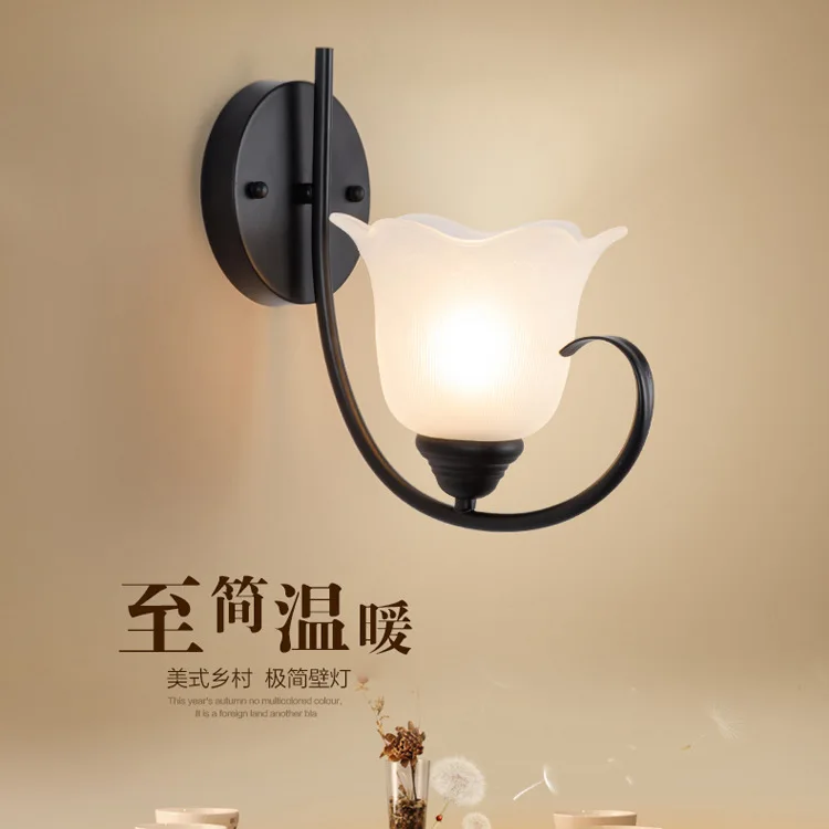 

Tuda Free Shipping American Style Wall Lamp Flower Shaped Metal Wall Lamp Modern Design Home Decor For Bedroom Wall Lamp