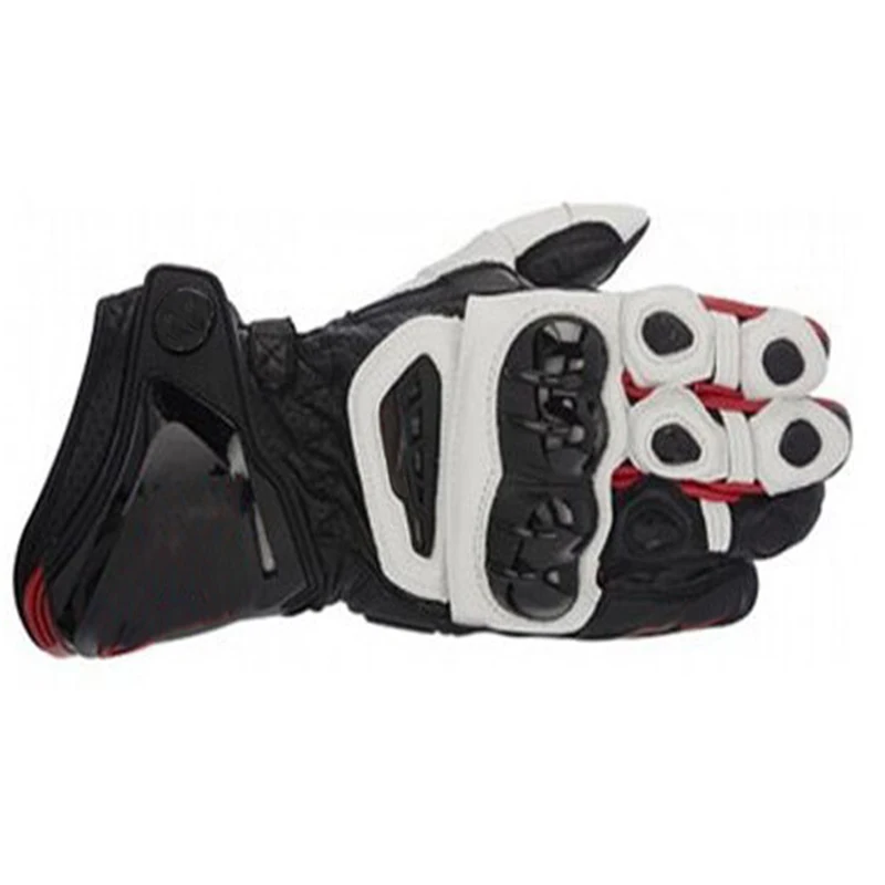 

Street Motorcycle Leather Long Gloves Racing Motorbike Moto PRO Men's Gloves Black White Red