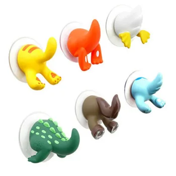 

1 Pcs Cute Rubber animal Tail wall hanging door Robe hook Suction Cap Wall Hanger