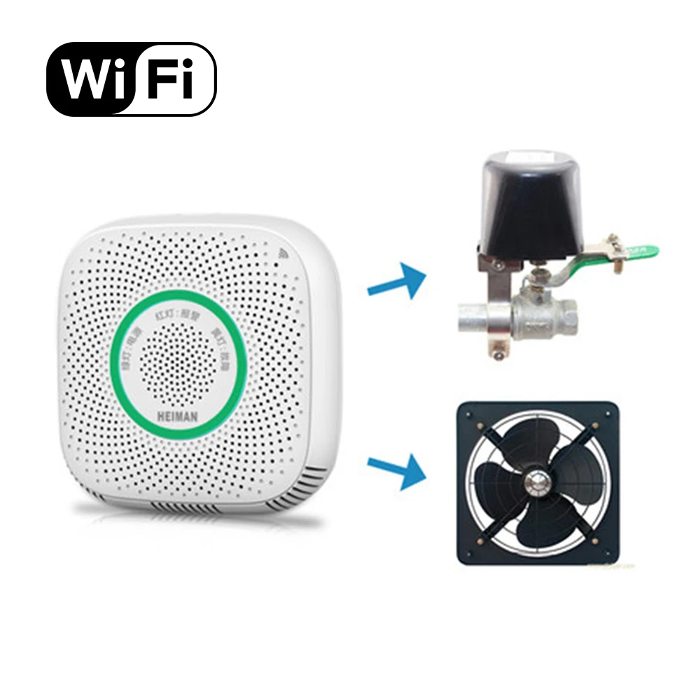 CE RoHS Fire Alarm Natural/LPG Gas Detector Smart Phone Control Home Use WiFi Combustible Gas Leakage Sensor with Manipulator CE RoHS Fire Alarm Natural/LPG Gas Detector Smart Phone Control Home Use WiFi Combustible Gas Leakage Sensor with Manipulator