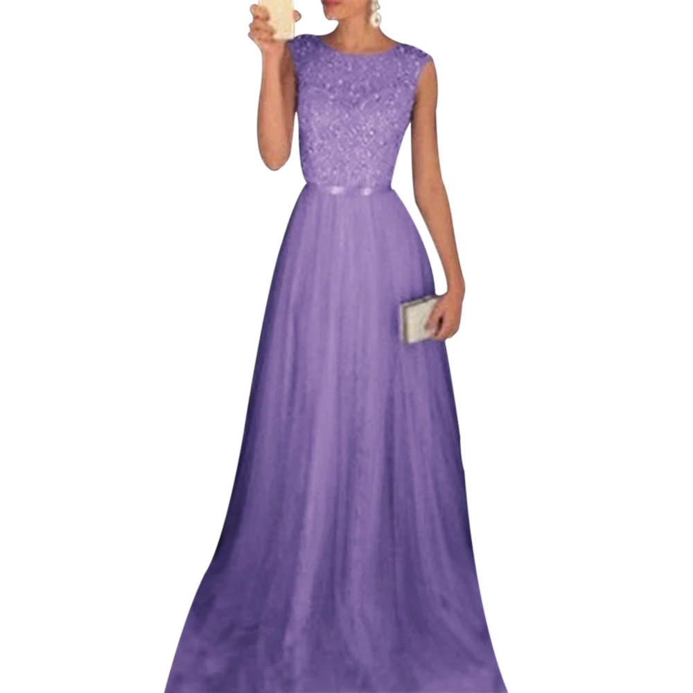 Женское вечернее лоскутное платье без рукавов с блестками и круглым вырезом Макси платье с высокой талией женское длинное платье Vestidos летнее платье Femme