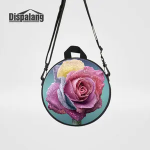 Красная роза, мини сумка-мессенджер для девочек с цветочным принтом, детские сумки через плечо для улицы, Детский Повседневный круглый рюкзак для школы Rugzak