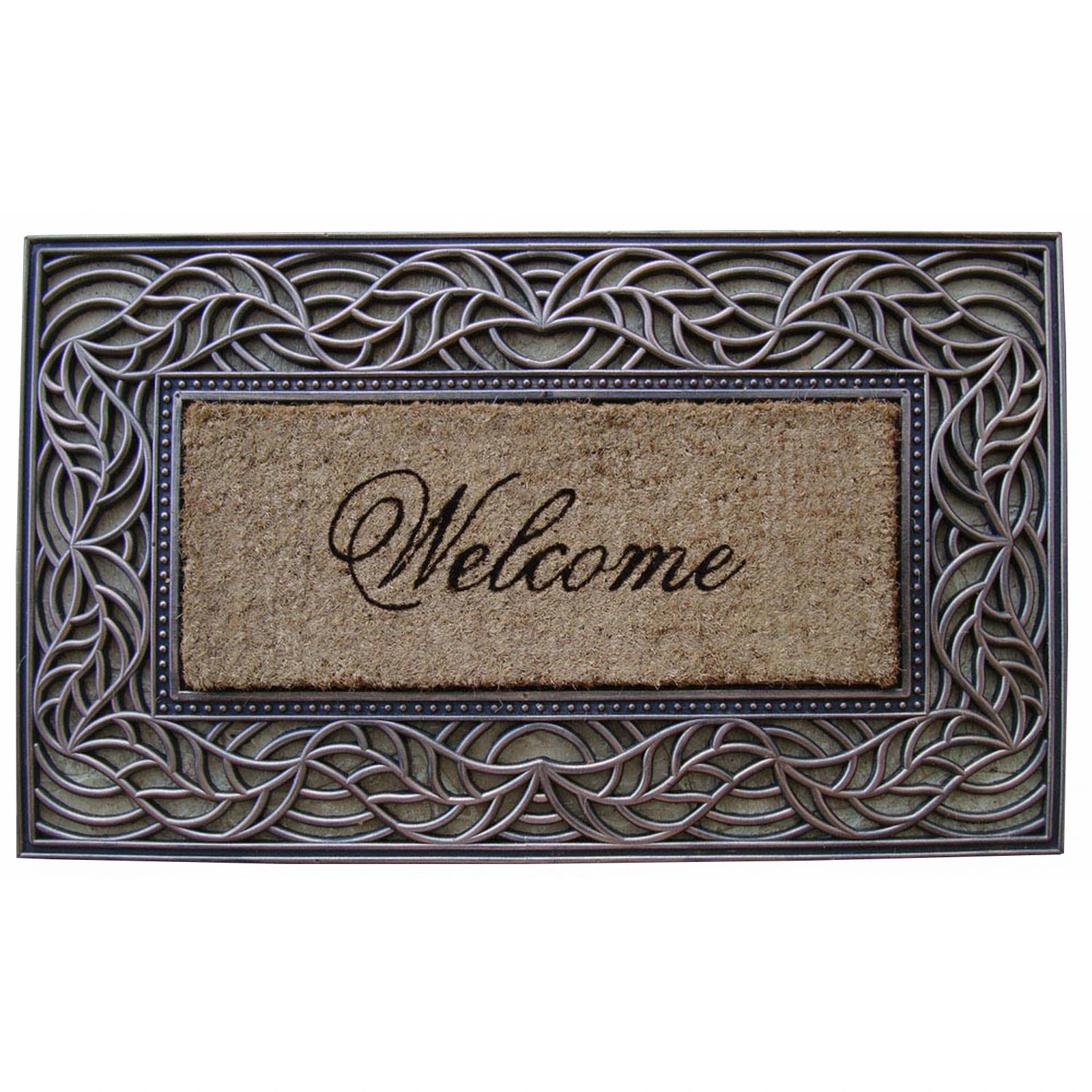First Impression 'Welcome' Rubber and Coir Decorative Doormat,18 x 30