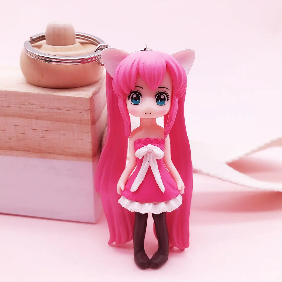 Cute Sailor Moon Tsukino Usagi Hatsune Miku Janpanese Girls Big Eye Figures PVC Action Figure Model Keychain Children Toys Dolls