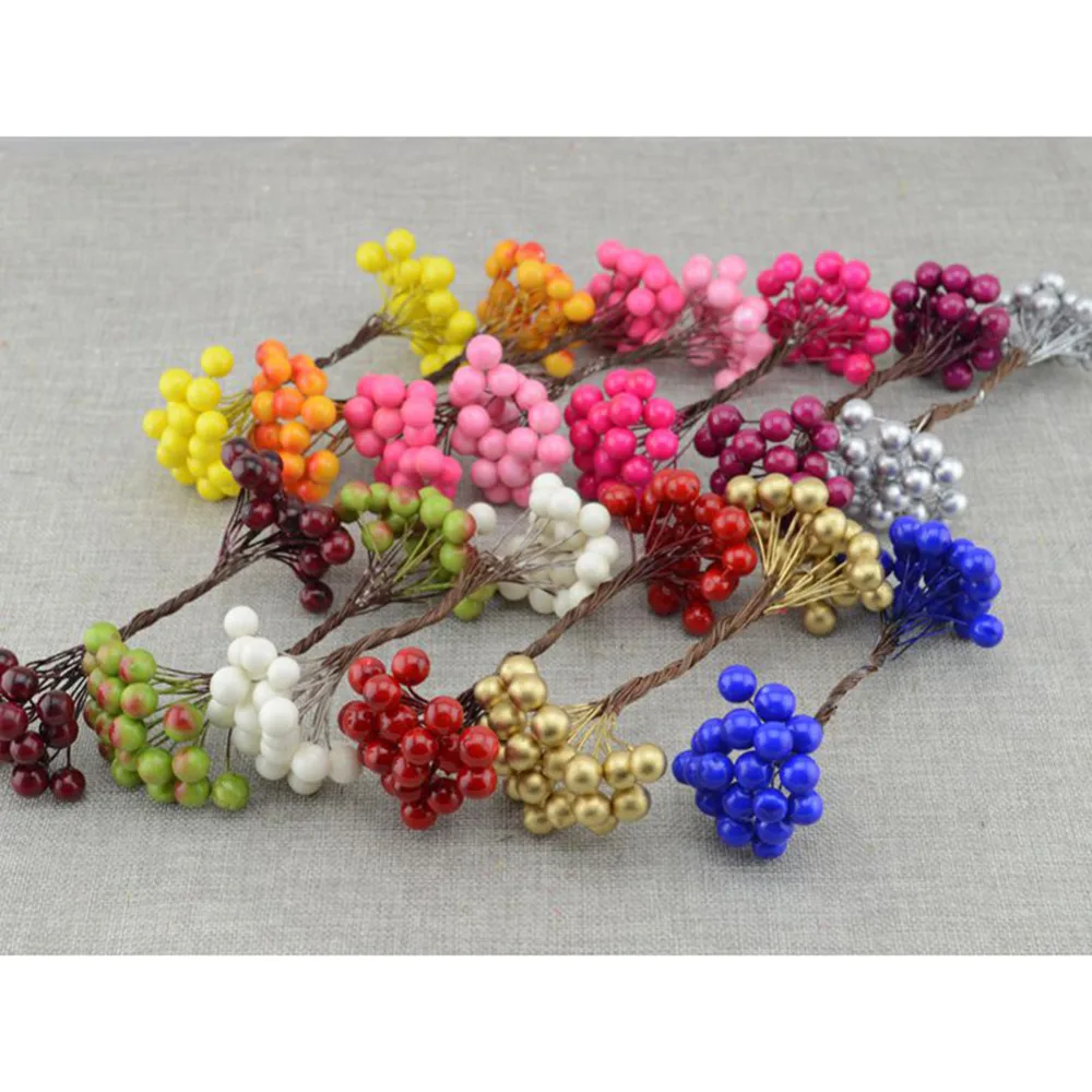 

20Pcs(20Pcs=40Head) Wedding Decoration Artificial Berry Simulation Flowers Fruits Home Decoration Artificial Plants Wholesale