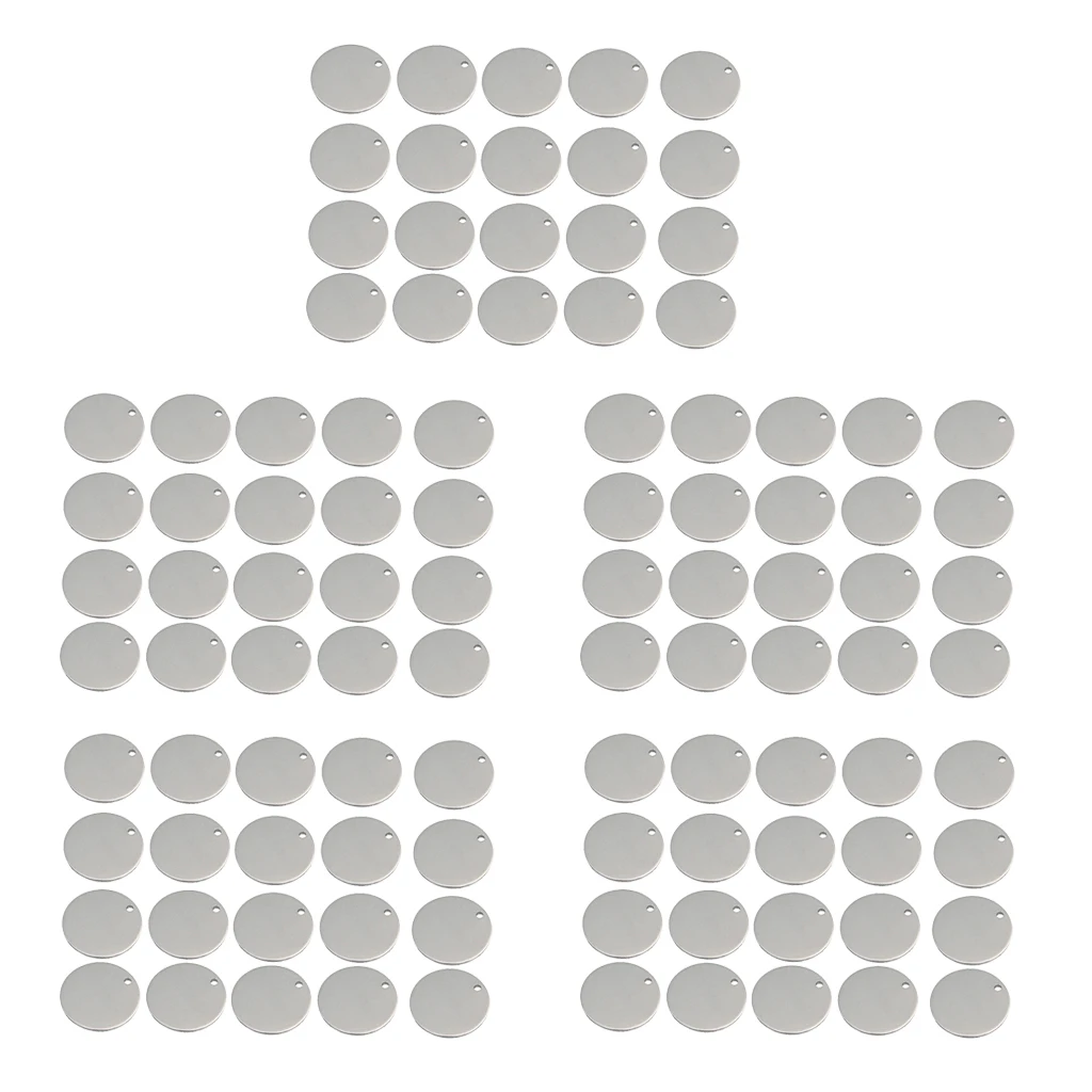 100pcs Metal Flat Round Blank Coin Engraving Stamping Charms Tag Necklace Bracelet Pendants Findings for Jewelry Making 8mm