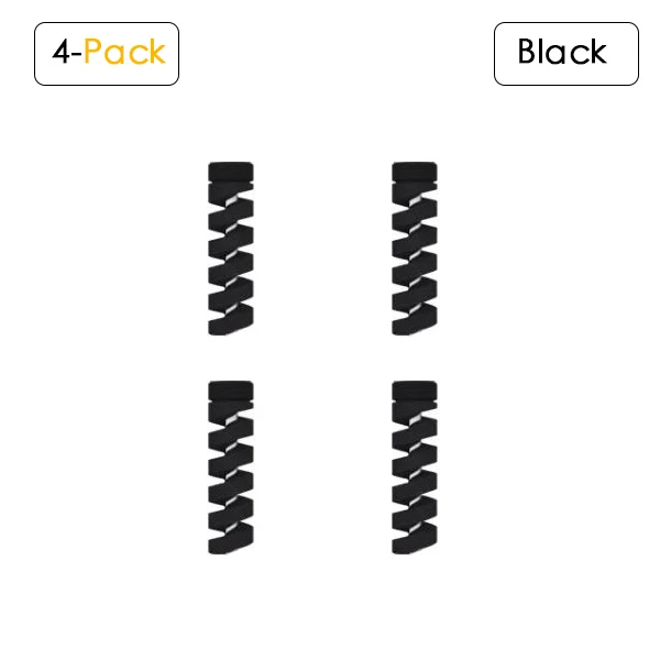 EECPT кабель протектор для iPhone XS X 8 7 6 пружинный шпагат моталки линии передачи данных Шнур чехол Защита веревки защита наушников - Цвет: 4 Pack Black