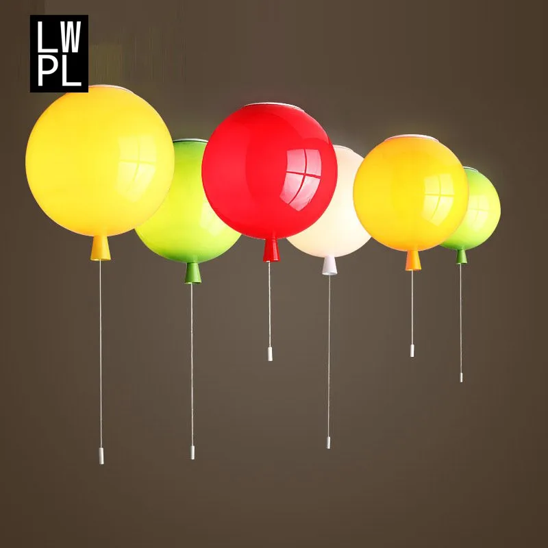 

Nordic Modern Fashion Bedroom Chandelier Warm Children's Room Mini Balloon Color Ceiling Lamp LED Light Fixtures