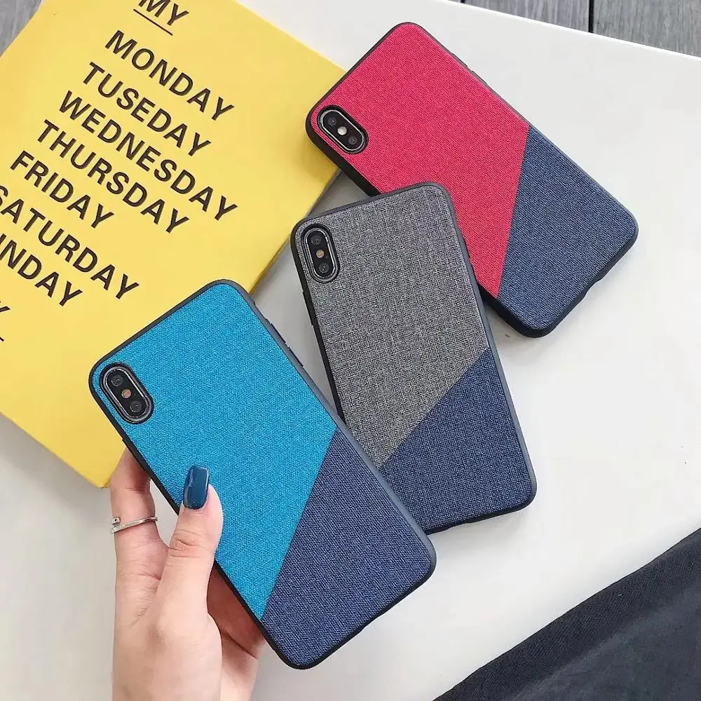 

Case For Xiaomi Mi Redmi K20 Pro Note 7 Xiaomi 9T Mi 9 F1 Mi 8 Lite Splice Color Skin Cloth Soft TPU Case Cover Protetive Shell