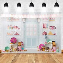Mehofoto Candy Bar Sweet Girl Photo Background Birthday Party Photography Backdrops Sweet Shoppe Cake Table Banner Decoration