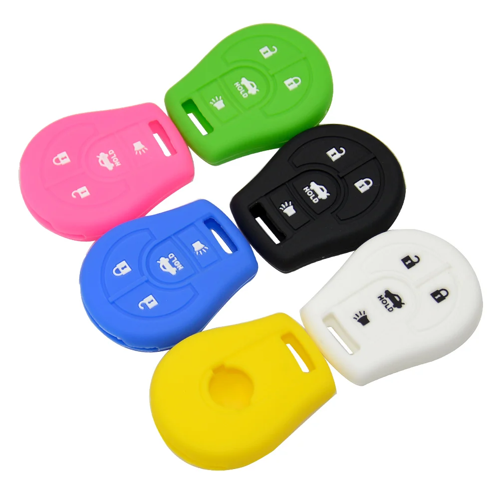 Car Key Silicone Case Cover Protect Shell for Nissan Maxima Versa Altima Sentra 4 Buttons Key Silica Gel Skin Protector Shell
