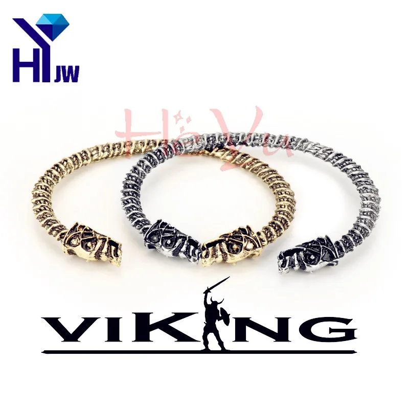 Браслет викингов двуглавый волк Фенрир норвежский викинг логотип Мужской Твист браслет ювелирные изделия языческий браслет ювелирные изделия браслеты